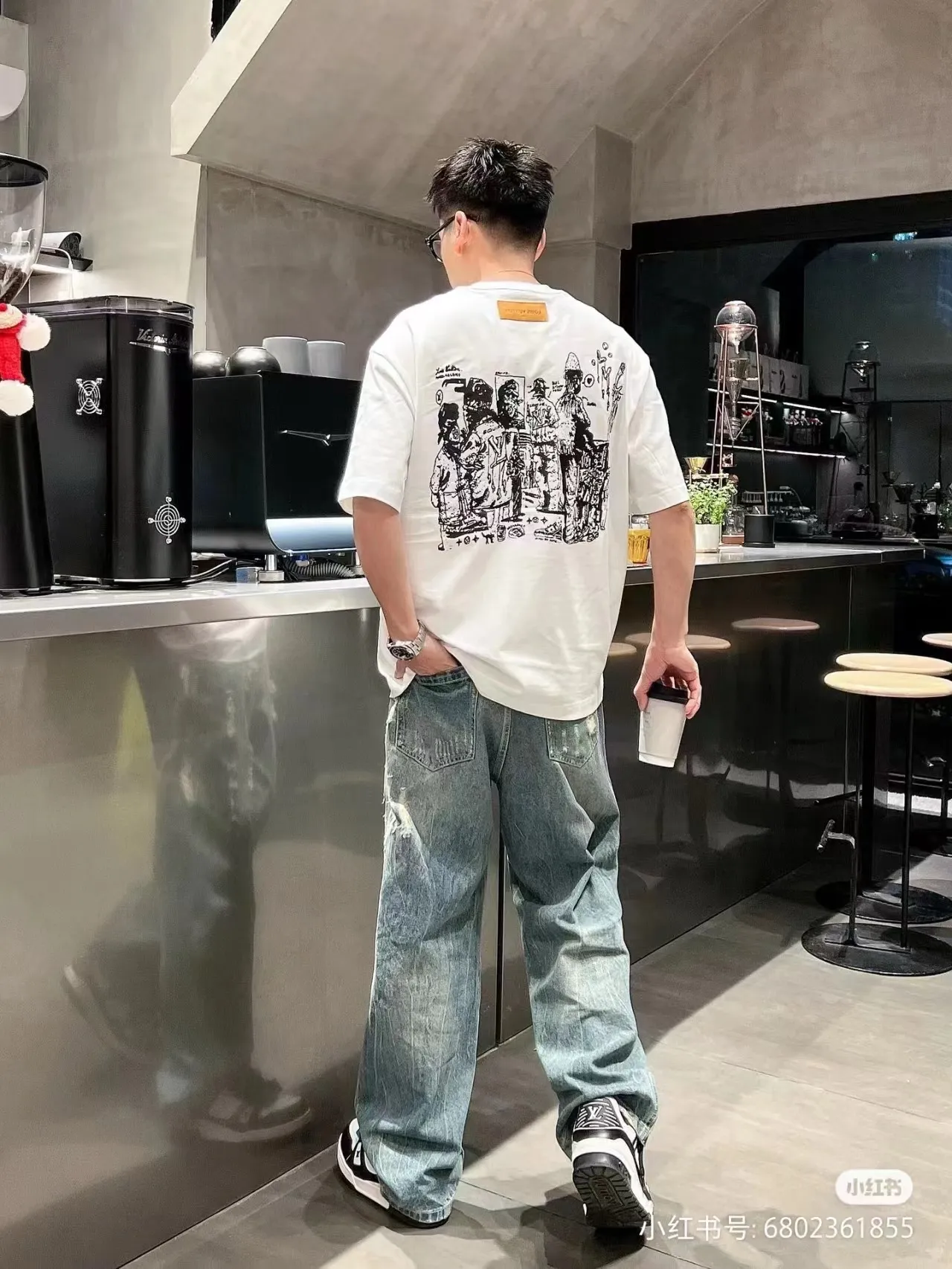 Louis Vuitton/Louis Vuitton employee limited foam printed short-sleeves